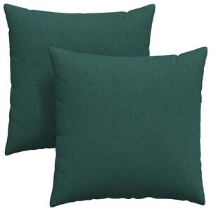 vidaXL Cojines de sof&aacute; 2 pcs Verde oscuro 60 x 60 cm tela