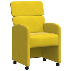 vidaXL Sillas de Comedor con Ruedas 2 uds. Terciopelo Amarillo