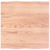 vidaXL Tablero mesa madera tratada roble borde natural 60x60x2 cm