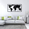 Homemania Decoraci&oacute;n de pared mapa del mundo 90x55 cm metal negro