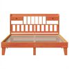 vidaXL Cama sin colch&oacute;n madera maciza de pino marr&oacute;n cera 200x200 cm