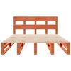 vidaXL Cama sin colchón madera maciza de pino marrón cera 140x200 cm