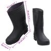 vidaXL Botas de agua negro n&uacute;mero 41 PVC