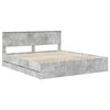 vidaXL Estructura de cama Gris Concreto 200 x 200 cm Madera Ingenieril