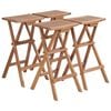 vidaXL Taburetes plegables de cocina 4 unidades madera de teca maciza