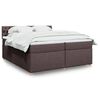 vidaXL Cama box spring con colch&oacute;n tela marr&oacute;n oscuro 200x200 cm