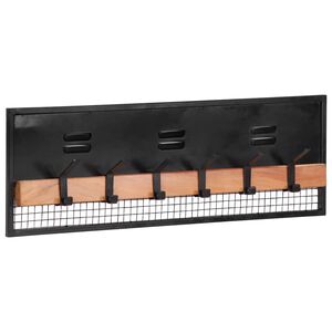 vidaXL Perchero de pared madera maciza de mango 90x11x30 cm