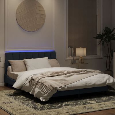 vidaXL Estructura de cama luces LED terciopelo gris oscuro 140x190 cm