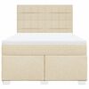 vidaXL Cama box spring con colch&oacute;n tela color crema 140x190 cm
