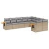vidaXL Set de sof&aacute;s de jard&iacute;n 9 pzas con cojines rat&aacute;n sint&eacute;tico beige
