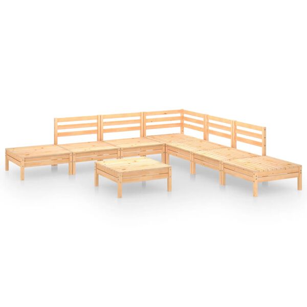 vidaXL Juego de muebles de jard&iacute;n 8 piezas madera maciza de pino