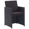 vidaXL Set comedor de jard&iacute;n 17 piezas y cojines rat&aacute;n sint&eacute;tico negro