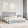 vidaXL Cama con almacenamiento con cabecera Gris Sonoma 180 x 200 cm