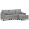 vidaXL Sof&aacute; de 3 plazas con taburete de tela gris claro 180 cm