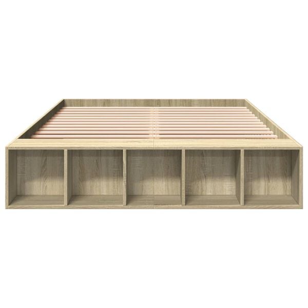 vidaXL Estructura de cama madera de ingenier&iacute;a roble Sonoma 140x200 cm