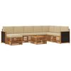 vidaXL Conjunto de sof&aacute;s de exterior 7 uds. Natural
