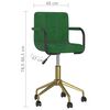 vidaXL Silla de oficina giratoria de terciopelo verde oscuro