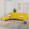 vidaXL Sof&aacute; cama de 2 plazas con reposapi&eacute;s terciopelo amarillo