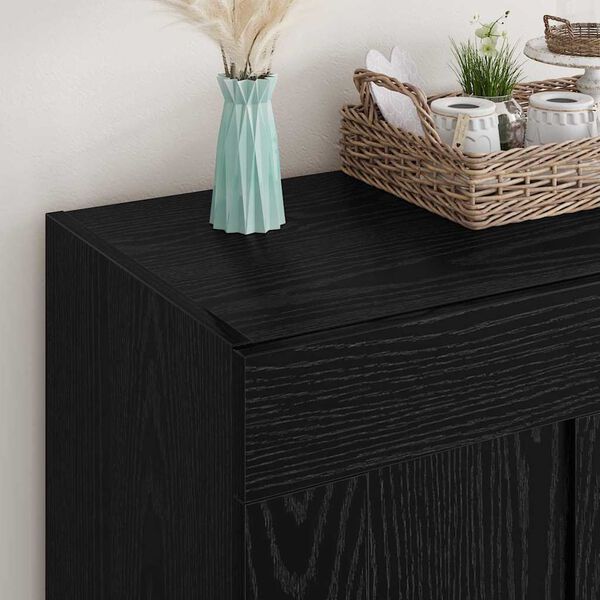 vidaXL Vitrina Roble Negro 69,5 x 34 x 90 cm Madera contrachapada