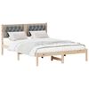 vidaXL Estructura de cama con cabecera Gris Claro 140 x 190 cm