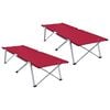 vidaXL Cama de Camping Plegable 2 uds. Rojo 194 x 62,5 x 42,5 cm