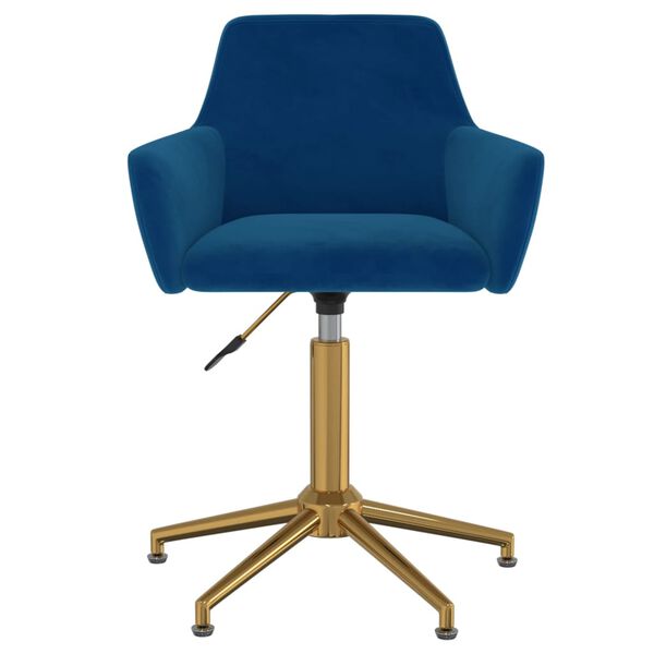 vidaXL Silla de comedor giratoria de terciopelo azul