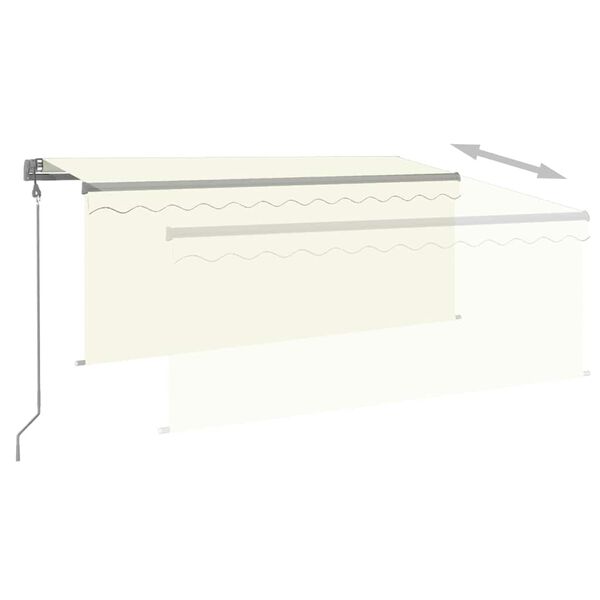 vidaXL Toldo autom&aacute;tico retr&aacute;ctil con persiana color crema 3x2,5m