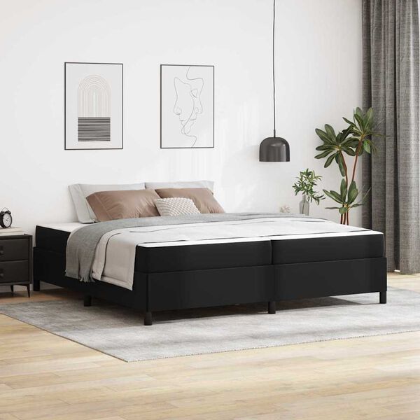 vidaXL Estructura de cama con colch&oacute;n Negro 200 x 200 cm tela