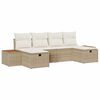 vidaXL Conjunto de sof&aacute; de jard&iacute;n 6 uds. Beige rat&aacute;n sint&eacute;tico