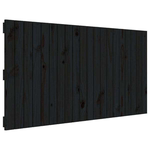 vidaXL Cabecero de cama pared madera maciza pino negro 127,5x3x60 cm
