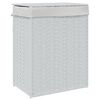 vidaXL Cesto de ropa sucia con tapa rat&aacute;n sint&eacute;tico blanco 46x33x60 cm