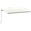 vidaXL Toldo autom&aacute;tico con LED y sensor de viento crema 500x300 cm