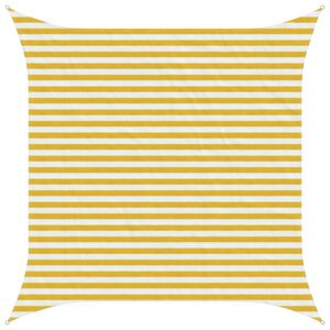 vidaXL Toldo Vela Amarillo y blanco 3 x 3 m HDPE