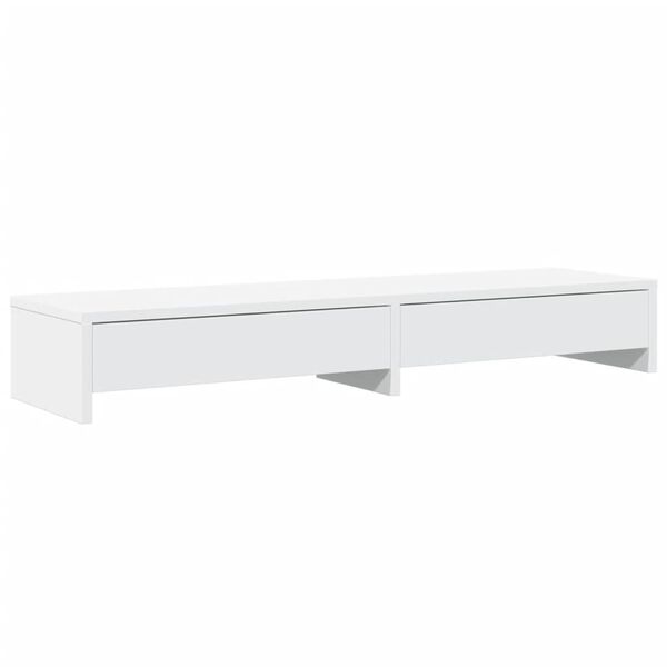 vidaXL Soporte para monitor con cajones blanco 100x27x15 cm madera de ingeniería