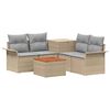 vidaXL Juego de Sof&aacute; 6 uds. 4 plaza Beige y Gris Claro