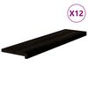 vidaXL Pelda&ntilde;os de escalera 12 uds madera maciza roble marr&oacute;n negro
