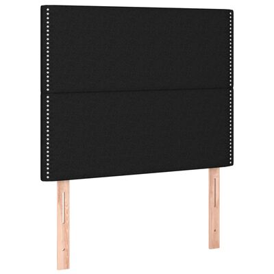 vidaXL Cama box spring con colchón tela negro 100x200 cm