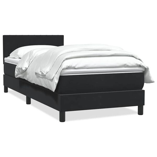 vidaXL Cama box spring con colch&oacute;n cuero sint&eacute;tico negro 80x210 cm