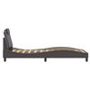 vidaXL Estructura de cama Viana sin colch&oacute;n cuero sint&eacute;tico gris 90x190 cm