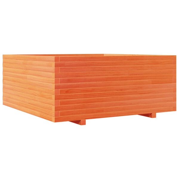 vidaXL Jardinera madera maciza de pino marr&oacute;n cera 110x110x49,5 cm