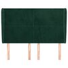 vidaXL Cabecero con orejas de terciopelo verde oscuro 147x23x118/128cm