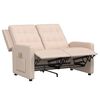 vidaXL Sillón reclinable de masaje de 2 plazas tela crema