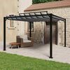 vidaXL Cenador con techo de lamas tela antracita y aluminio 3x3 m
