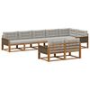 vidaXL Conjunto de sof&aacute;s de exterior 8 pcs Natural y Gris Claro