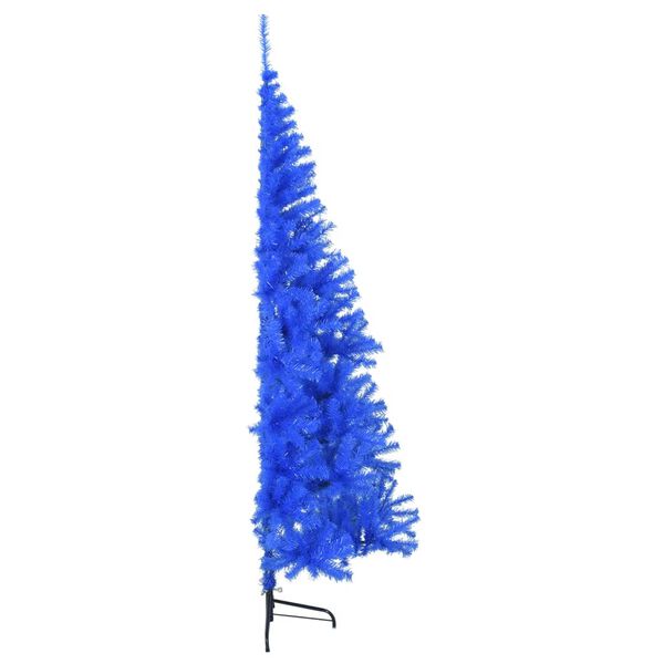 vidaXL Medio &aacute;rbol de Navidad artificial con soporte PVC azul 240 cm
