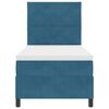 vidaXL Cama Box Spring LED Azul Oscuro 90 x 200 cm Terciopelo