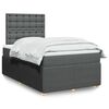 vidaXL Cama box spring con colch&oacute;n tela gris oscuro 120x200 cm