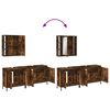 vidaXL Set de muebles ba&ntilde;o 3 pzas madera contrachapada roble ahumado