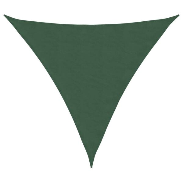 vidaXL Toldo de vela triangular tela Oxford verde oscuro 3,6x3,6x3,6 m