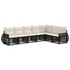 vidaXL Conjunto de sof&aacute;s de jard&iacute;n 7 uds. Negro y Blanco Crema